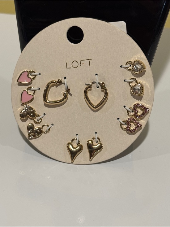 LOFT Jewelry - New Loft heart hoops with charms.
